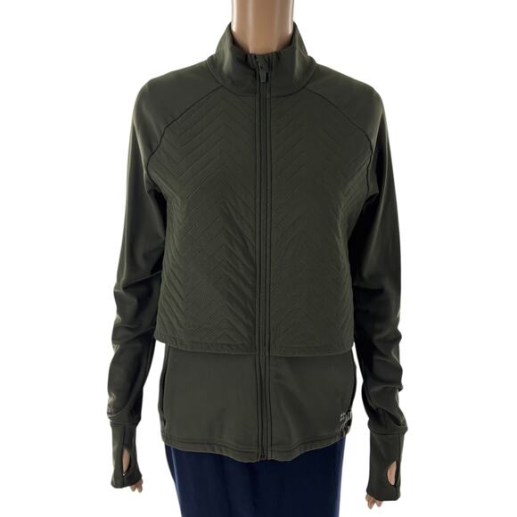 Sweaty Betty Mountain Green Fast Track Padded Zip Up Running Jacket - Picture 3 of 12